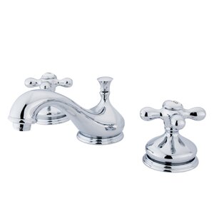 Heritage Double Handle Widespread Bathroom Faucet with Brass Pop-Up Drain