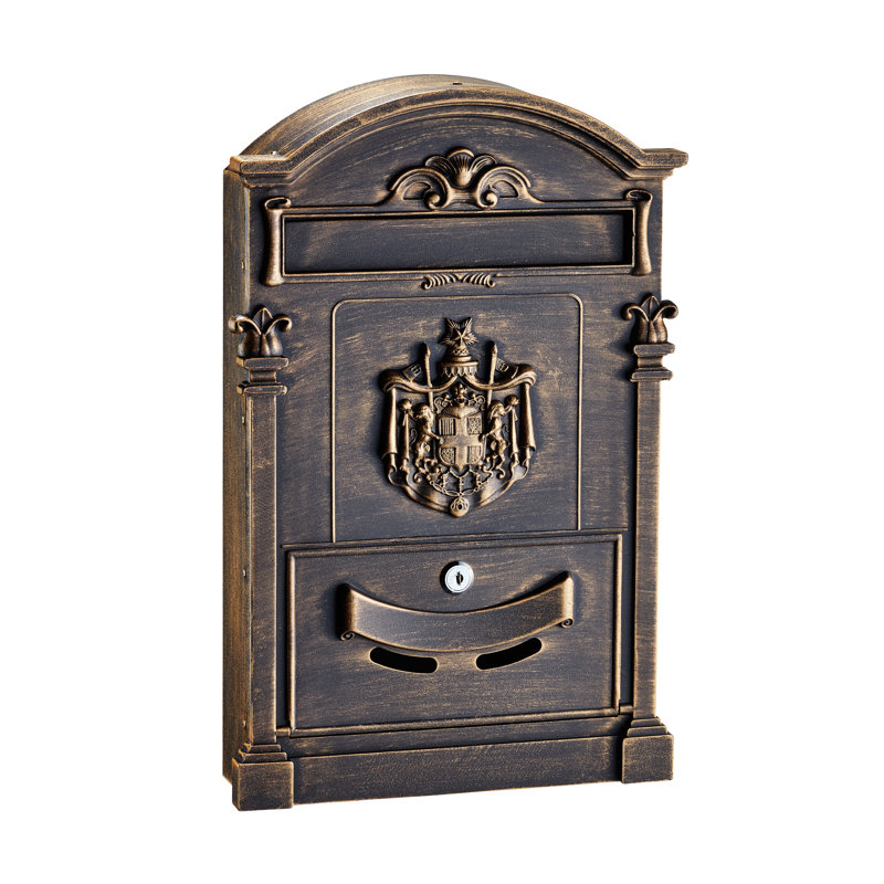 Coat of Arms Locking Wall Mounted Mailbox
