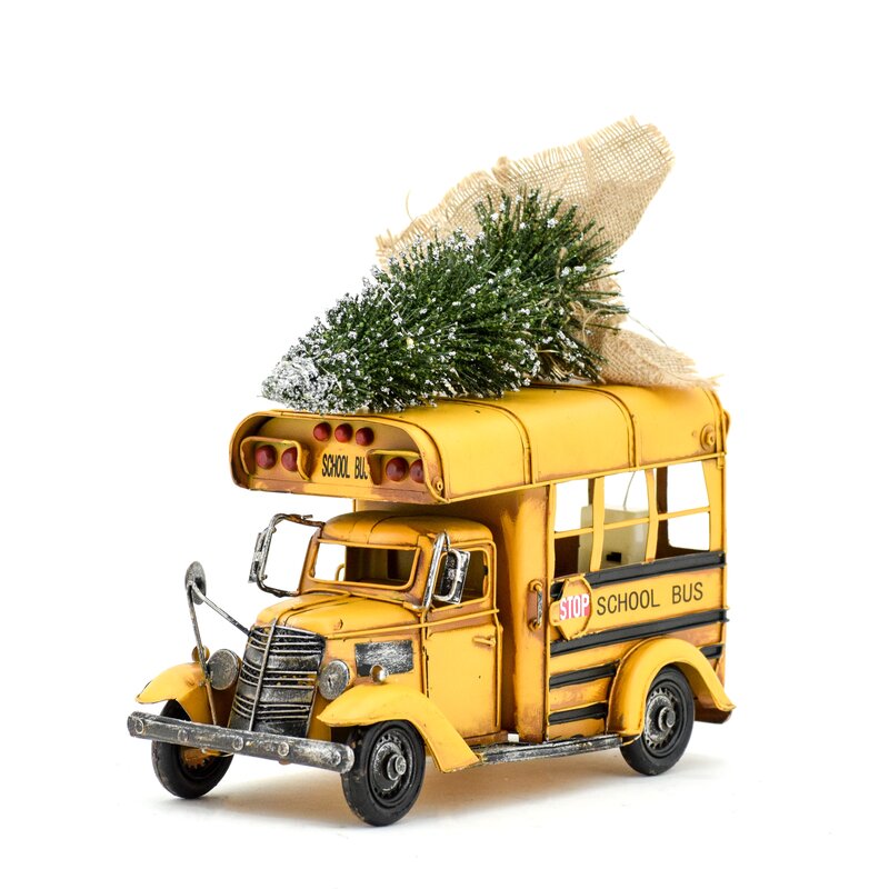The Holiday Aisle® School Bus with Christmas Tree | Wayfair