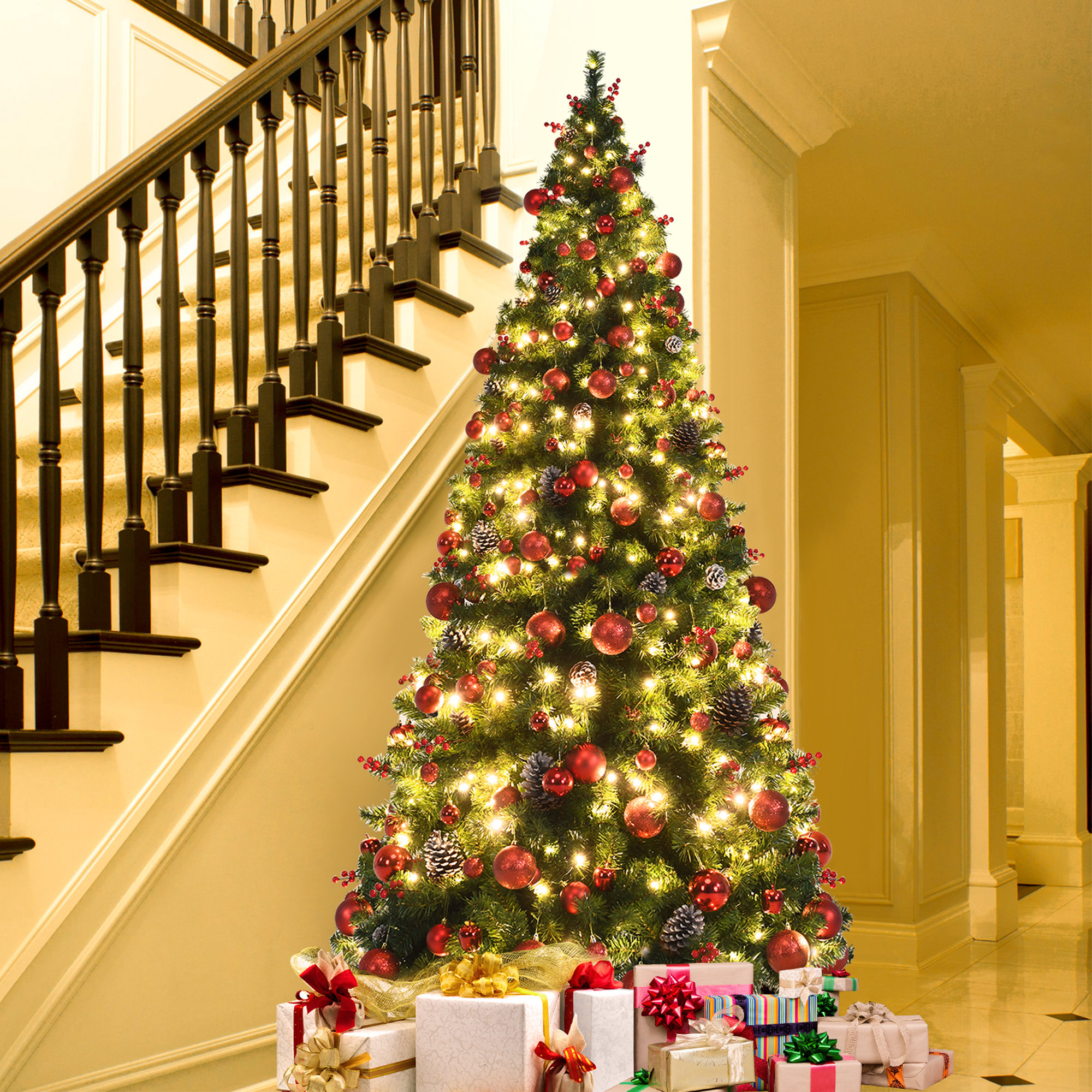 The Holiday Aisle® 90'' H Green Cashmere Christmas Tree Wayfair