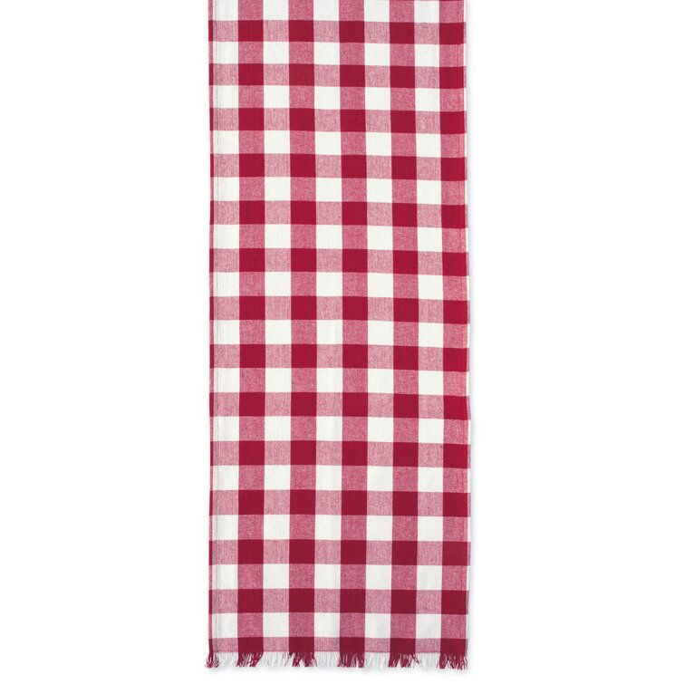 Gracie Oaks Laszlo Gingham 100% Cotton Table Runner & Reviews | Wayfair