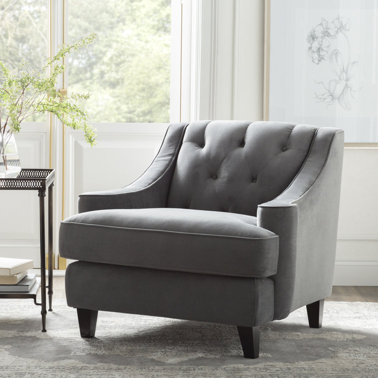 Velvet armchair with ottoman clearance