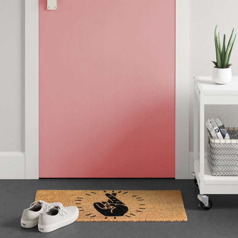 Latitude Run Antonim Fingers Crossed 30 In X 18 In Non Slip Indoor Outdoor Door Mat