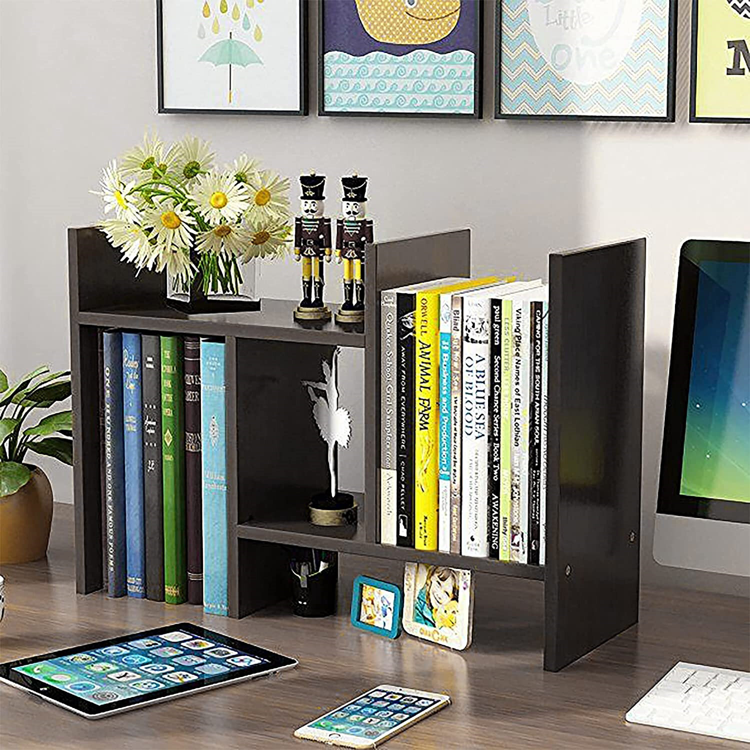 Adjustable Desktop Bookshelf Desk Organizer Display Shelf Rack Counter Top Bookc 