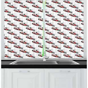 Black And White Stripes Decor Kitchen Curtains Window Drapes 2