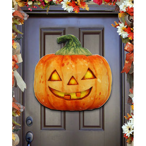 Halloween Pumpkin Wooden Decorative Door Hanger