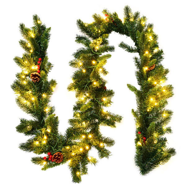 The Holiday Aisle® 9' Pre-lit Artificial Christmas Garland with 100