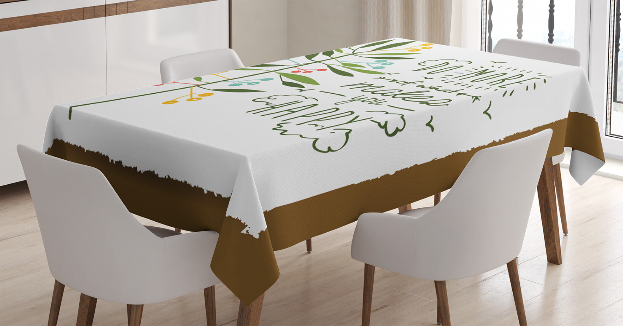Botany Inspired Illustration with Flourishing Nature Butterflies and Ladybugs Dining Room Kitchen Rectangular Table Cover Multicolor Ambesonne Garden Art Tablecloth 60 X 84