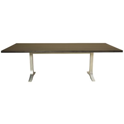 Burnished Fusco Straight Edge Solid Wood Dining Table Brayden