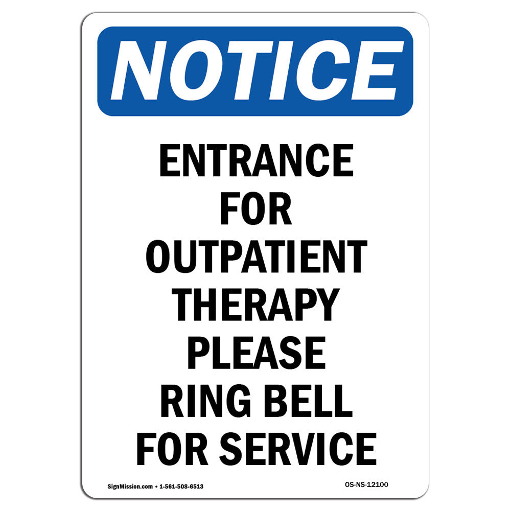 SignMission Entrance For Outpatient Therapy Sign | Wayfair