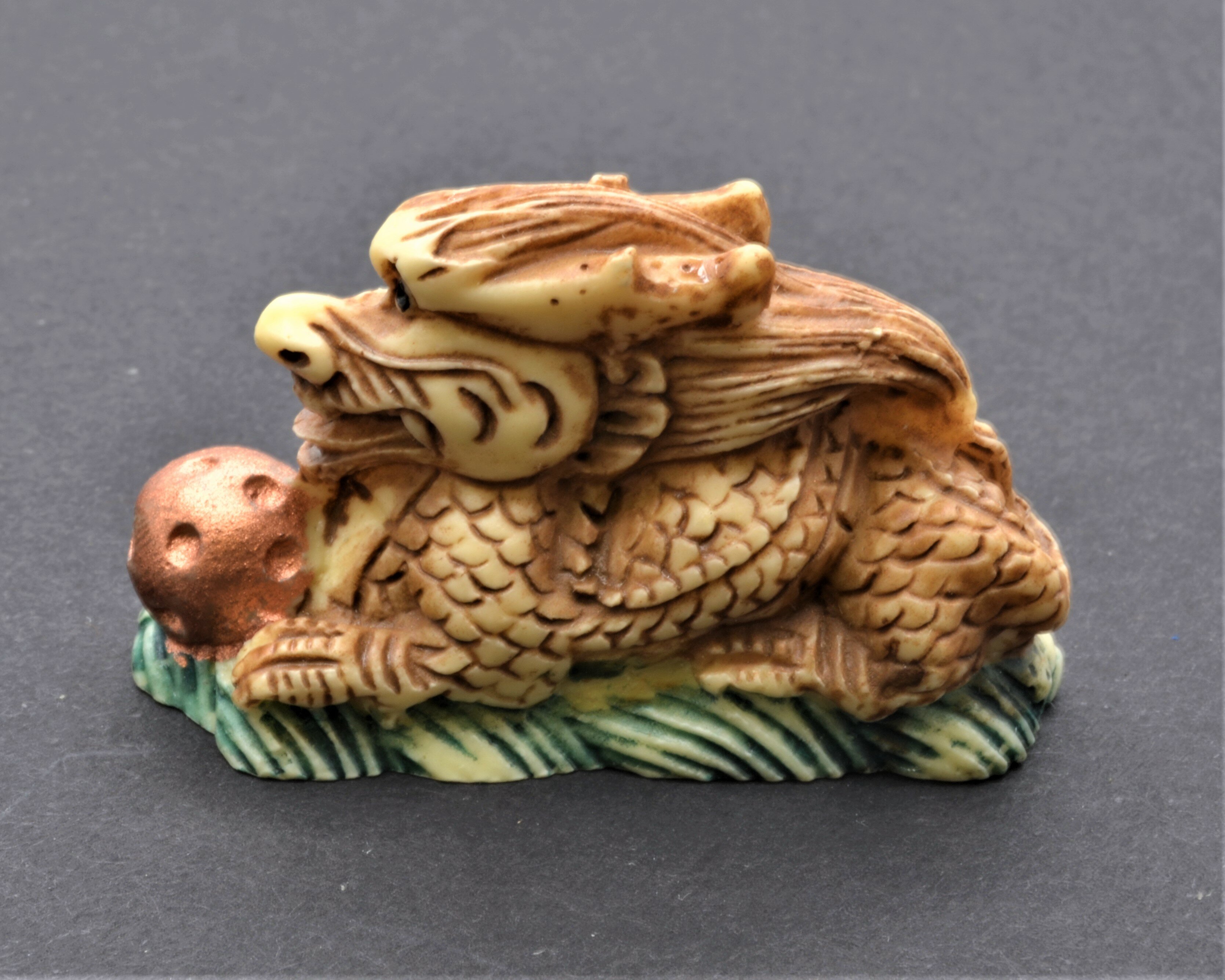 Bloomsbury Market Ahna Dragon With Ball Netsuke Figurine Wayfair