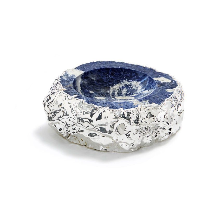 Anna New York Cascita Gemstone Traditional Decorative Bowl In Silver Perigold