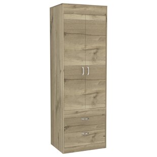 Single Canvas Effect Wardrobe With Drawers Material Guest Room Storage Fabric