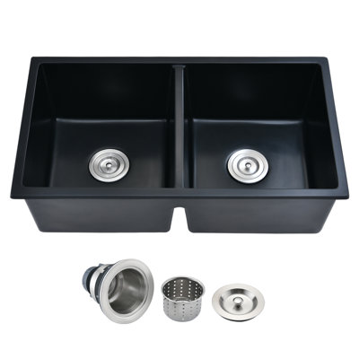 33" L X 18" W Double Basin Undermount Kitchen Sink