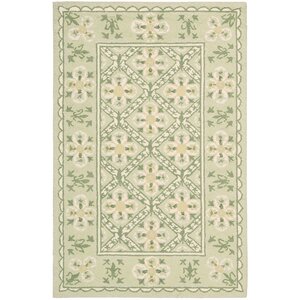 Kendall Hand-Hooked Green Area Rug