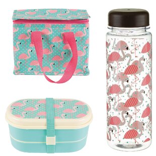 Tropical Flamingo Lunch Bag Set By Sass And Belle