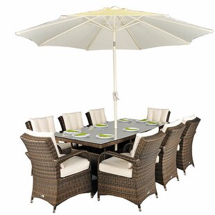 Great Deals Harpenden 8 Seater Dining Set With Cushions And Parasol