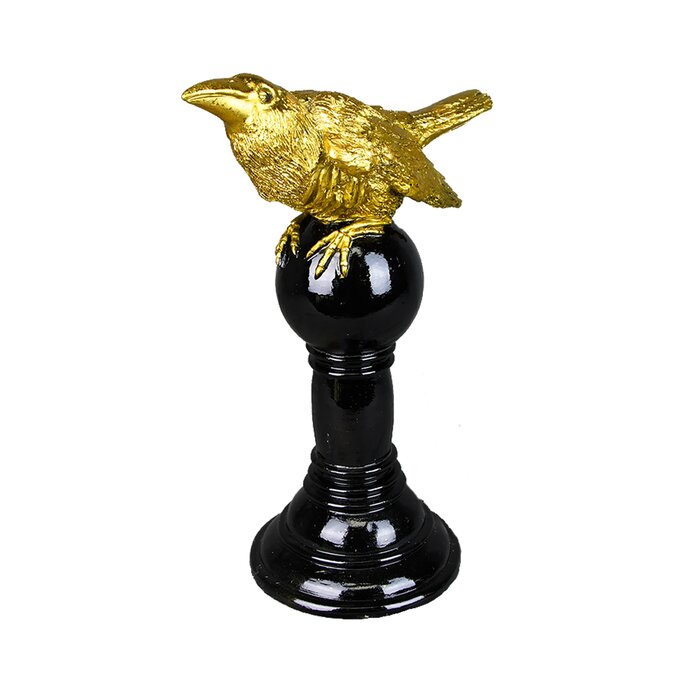 The Holiday Aisle® Perched Crow Figurine | Wayfair