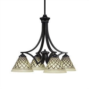 Go to store & view more images Cambridge 4-Light Shaded Chandelier by World Menagerie