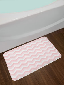East Urban Home Rose Pale Pink White Zigzag Chevron Bath ...