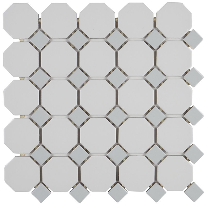 Itona Tile Osmond 2 X 2 Ceramic Octagon And Dot Mosaic Wall