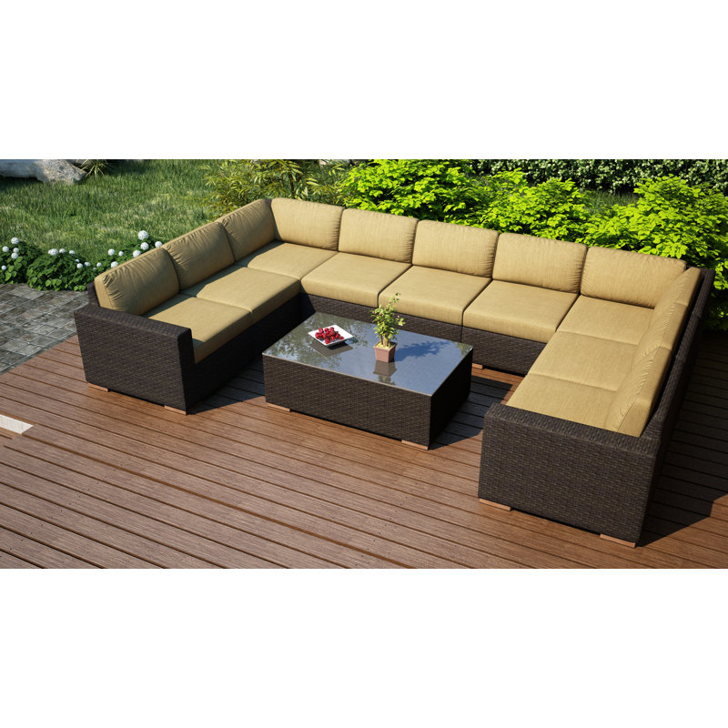 Rosecliff Heights Hodge 10 Piece Surround Sectional Set With Cushions Wayfair