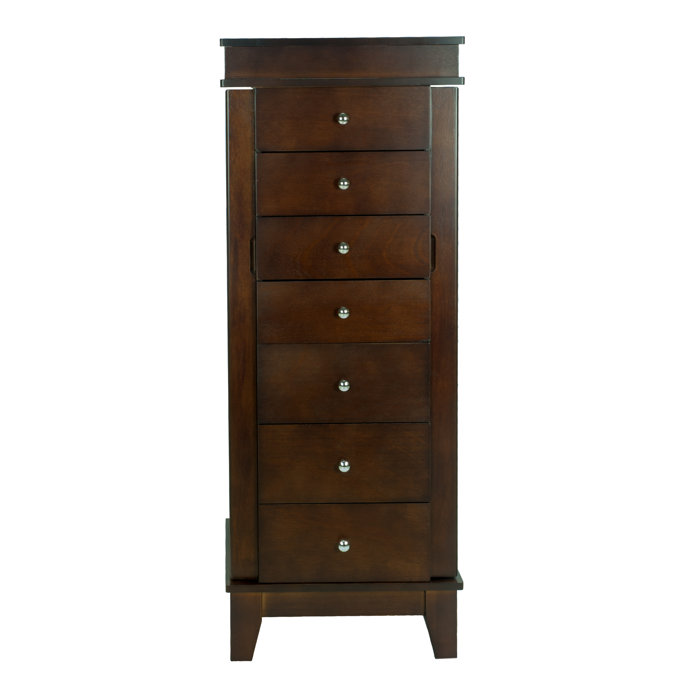 Alcott Hill Loehr Free Standing Jewelry Armoire With Mirror
