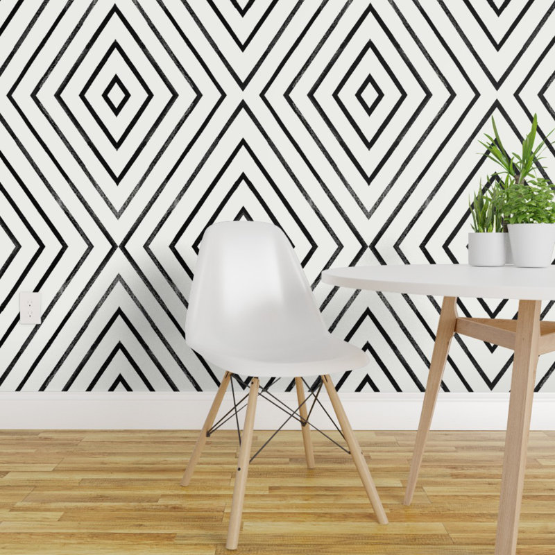 Wrought Studio Kelvin Geometric Removable Peel And Stick Wallpaper