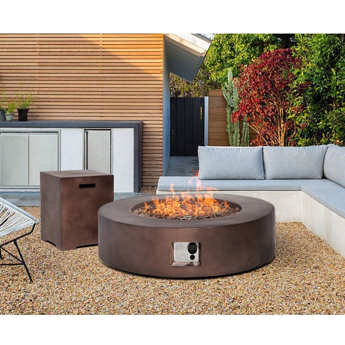 langport concrete propane fire pit table