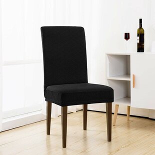 Rhombus Jacquard Universal T-Cushion Dining Chair Slipcover (Set Of 2) By Latitude Run
