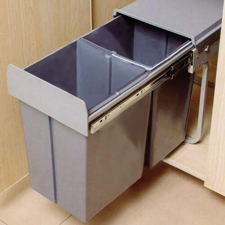 40 Litre / 10.6 Gallon Dual Pull Out Trash Cans Under Cabinet Counter/Sink  With Lid - Commercial Garbage Can Recycling Container Kitchen Waste Bins -  ...