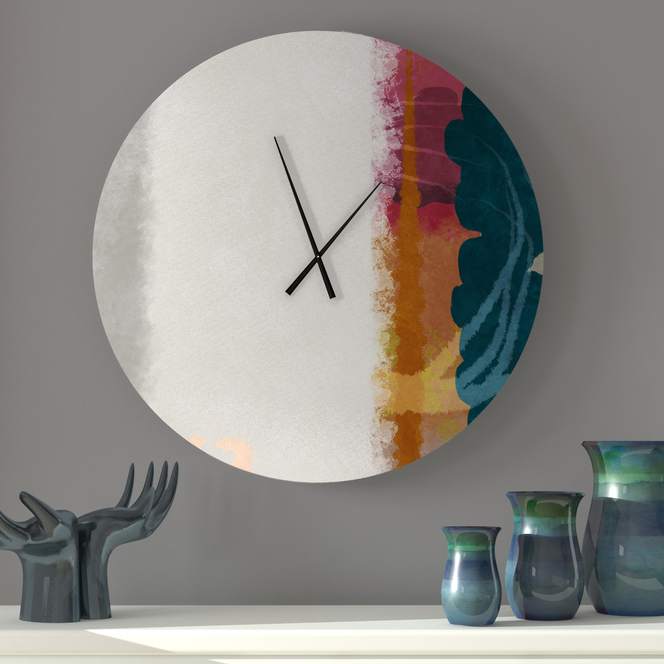 Latitude Run Sensuous Tuneful Abstract Metal Wall Clock Wayfair