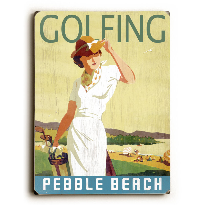 Vintage Female Golfer in White Vintage Advertisement