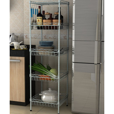 Rebrilliant Gretchen 5 Tier Wire Shelfed Durable Steel Baker S