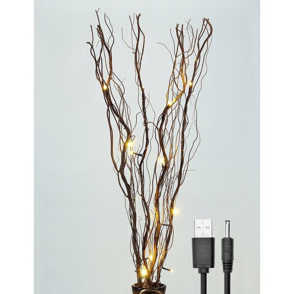 lighted willow branches with timer