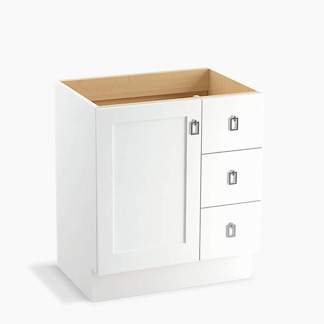 30 Bathroom Vanity With Toe Kick kohler poplin™ 30" vanity with toe kick, 1 door and 3 drawers on 30 Bathroom Vanity With Toe Kick kohler poplin™ 30" vanity with toe kick, 1 door and 3 drawers on