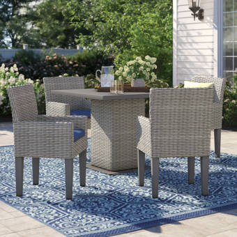 Sol 72 Outdoor Rockport 5 Piece Dining Set With Cushions Reviews Wayfair