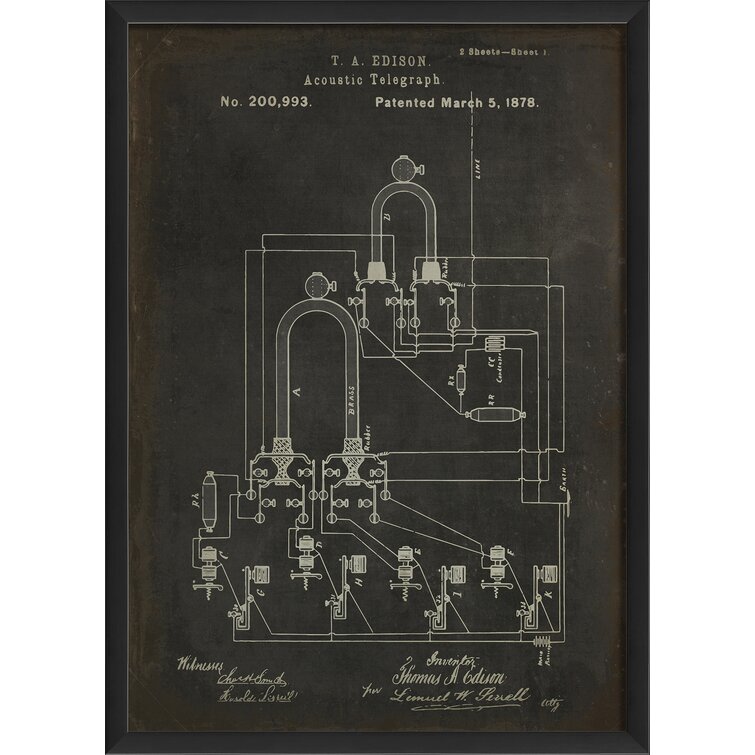 Wall Art Prints w/ Optional Frames Nikola Tesla Electrical Patents Four Pack