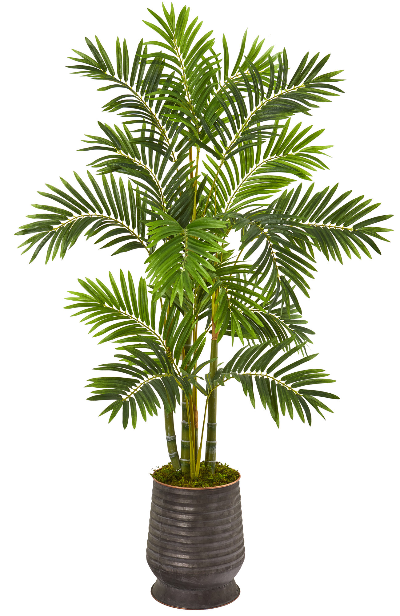 Bay Isle Home Faux Palm Tree in Metal Planter & Reviews Wayfair
