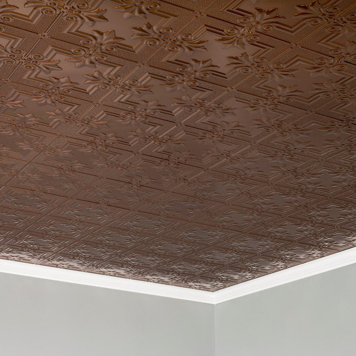 Fasade Regalia 2 Ft X 4 Ft Glue Up Ceiling Tile In Oil Rubbed