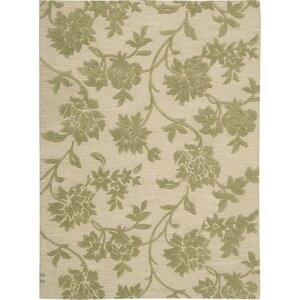 Peterson Hand-Tufted Ivory/Green Area Rug