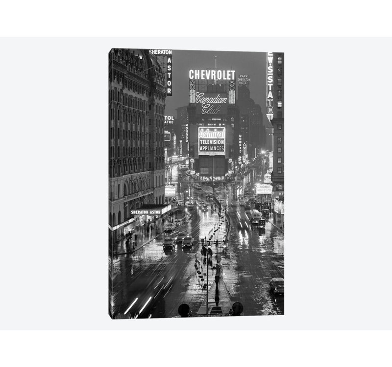 East Urban Home 1950s Times Square New York City Looking North To Duffy Square Manhattan Usa Photographic Print On Wrapped Canvas Wayfair