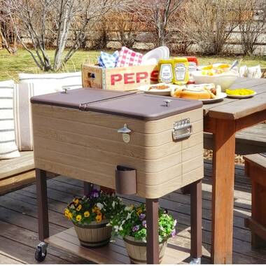 and Beach Accessories Keter Ice Cube Beer and Wine Cooler Table Perfect for Your Patio Picnic 