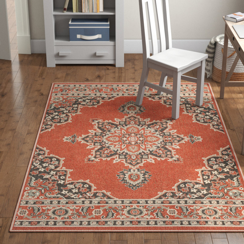 Grovelane Cora Oriental Black Sea Foam Burnt Orange Area Rug Burnt Orange Area Rug