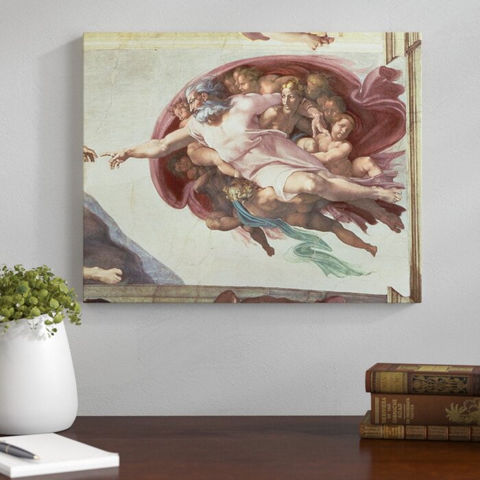 Sistine Chapel Ceiling The Creation Of Adam Detail Of God The Father 1508 12 By Michelangelo Framed Art Print