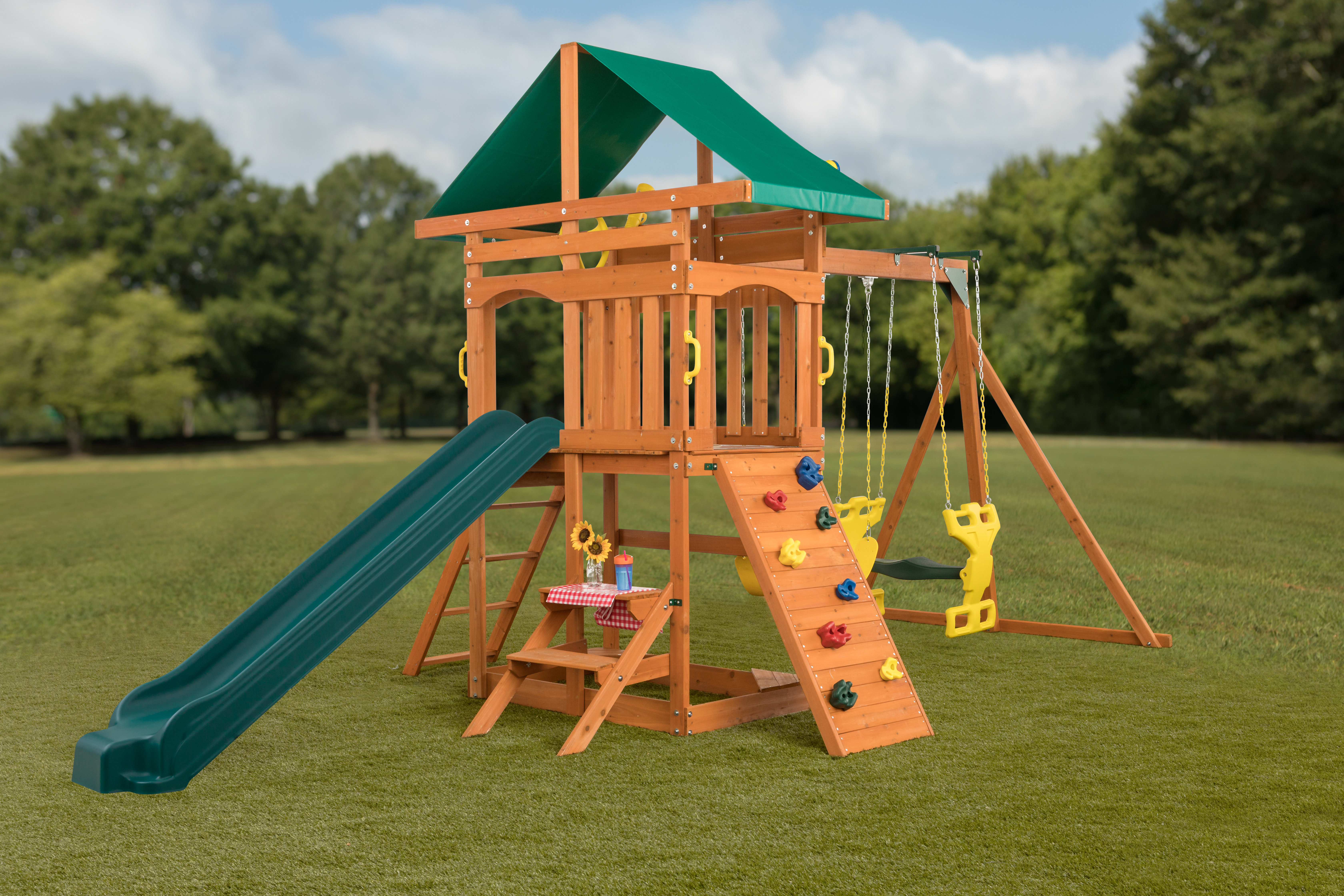 CreativeCedarDesigns Sky View Swing Set 