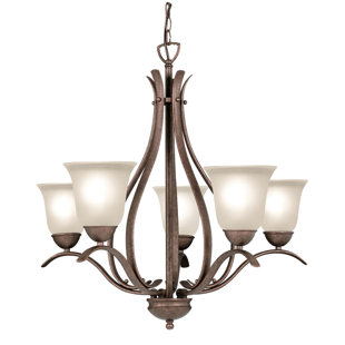Go to store & view more images Beaconsfield 5-Light Shaded Chandelier by Woodbridge Lighting