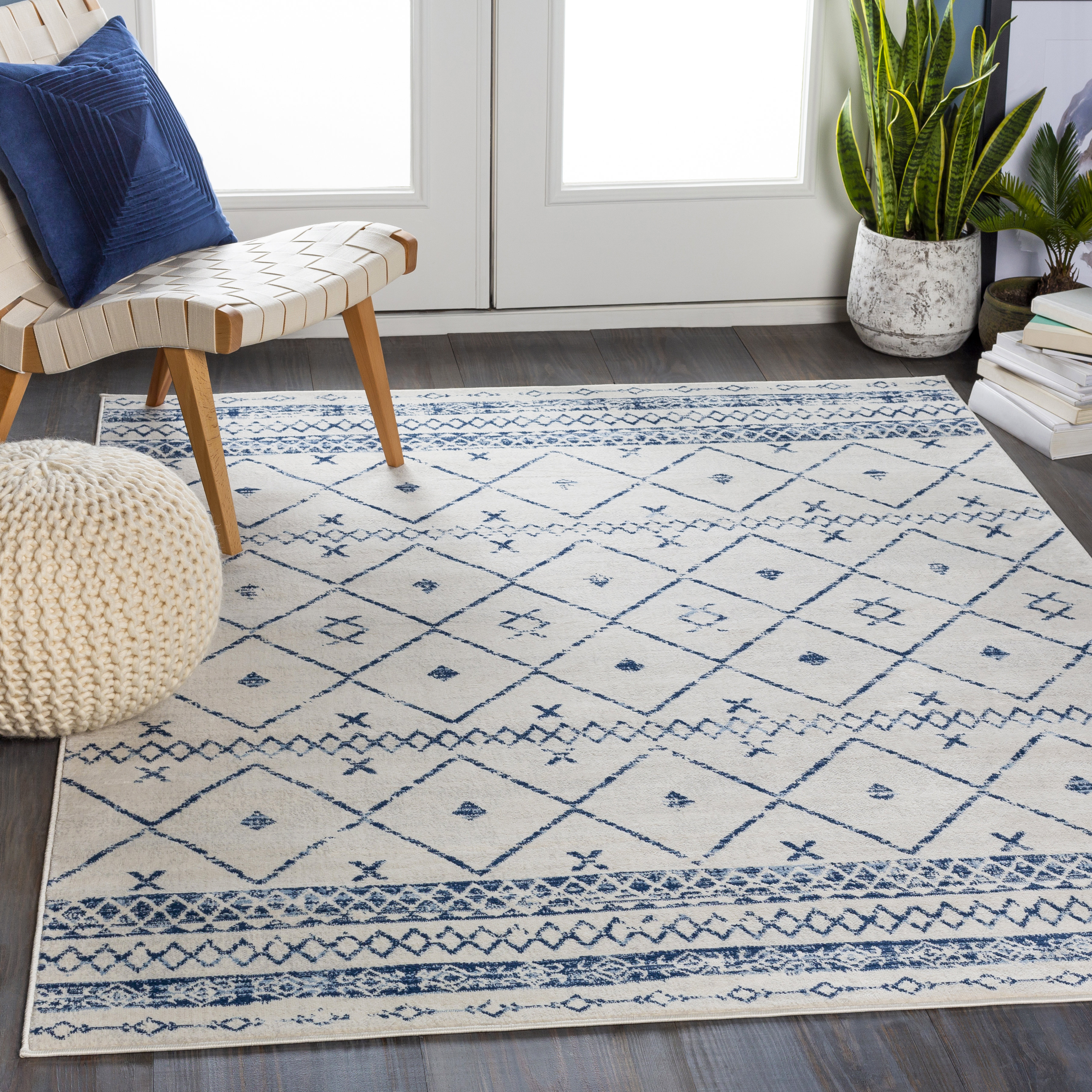 Union Rustic Warlick Southwestern Dark Blue Area Rug Reviews Wayfair