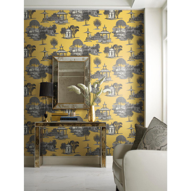 York Wallcoverings Ashford Toiles Mandarin 27 L X 27 W Wallpaper