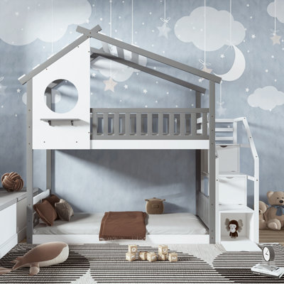 Soejima Twin over Twin Solid Wood Standard Bunk Bed by Harper Orchard